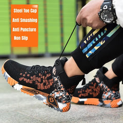 2023 New Fashion Men Work Safety Boots Anti-smash Work Sneakers Safety Shoes Men Indestructible Work Boots